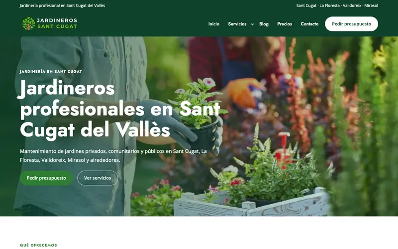 Página de inicio de jardinerosantcugat.es