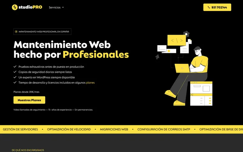 Página de inicio de studiopro.es